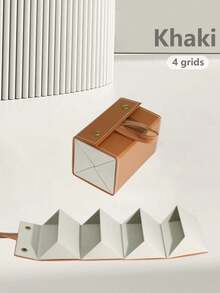 1pc Fashion Multi-Grid Glasses Case, Simple Sunglasses And Prescription Glasses Storage Box, Large Capacity Foldable Eyeglass Case