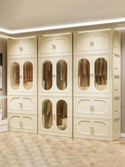 Armario de ropa para bebé de 5/4/3/2/1 niveles, gabinete de almacenamiento plegable para niños pequeños, unidad de estantería de plástico para ropa de niños, sin necesidad de montaje