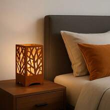 Kit 2 Modern Brown Table Lamp Cube Lamp Living Room Bedroom With Socket - 2Agm - Rust Brown - View 2