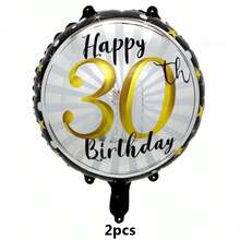 5pcs Black & Gold Foil Balloons - 18 Inches Round Digit, Suitable For 21st, 30th, 40th, 50th, 60th Birthday Celebration - Perfect For Party Decoration, Anniversary, Birthday Party - Multicolor - View 18