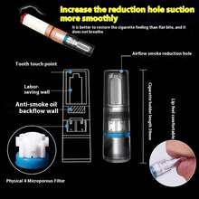 100/200/300 片装一次性香烟过滤嘴，3 层微孔多功能过滤筒，4 孔烟草过滤嘴，焦油过滤嘴，减少烟焦油，方便携带，情人节和新年礼物，派对用品 - 藍白色 - 查看 4