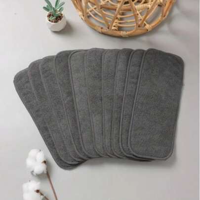 5/10/15/20pcs Multi-Layered Bamboo Charcoal Reusable Diaper Pads, Grey & White 3-Layer Super Soft Bamboo Fiber, Odor Removal, Natural Material, Soft & Skin-Friendly, Absorbent, Easy To Clean, Great Gift For Christmas, Thanksgiving, Easter, New Year