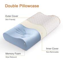 Twirest 2PCS Memory Foam Cervical Pillow For Neck Pain Relief - Adjustable Orthopedic Contoured Pillow With Ergonomic Support For Side, Back & Stomach Sleepers - White - View 4