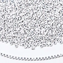 100pcs Mixed Letters White Background Black Letter Acrylic Beads Round Spacer Beads For Making Bracelets, Diy Crafts, Necklaces & Jewelry Accessories
