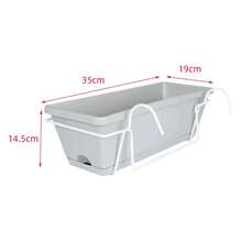 Maceta colgante para barandilla de balcón, cesta de plantas, maceta para valla, decoración del hogar, maceta de ventana, maceta para jardín, terraza, patio, 6L - Gris Claro - Ver 3