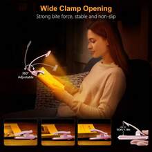 Local Delivery--19 LED Rechargeable Book Light For Reading In Bed With Memory Function- Eye Caring 3 Color Temperatures,Dimming Brightness,80 Hrs Runtime Lightweight Clip On Light For Book Lovers - Pink - View 6