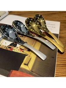 1pc Premium Stainless Steel Large Soup Spoon – Heavy-Duty, Durable Ladle For Soups, Stews, Gravy & Sauces – Ergonomic Handle For Comfortable Grip – Rust-Resistant & Dishwasher Safe – Ideal For Home Kitchens, Restaurants, Catering, And Parties – Sleek Modern Design For Effortless Serving - 彩色 - 查看 8
