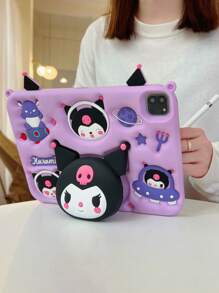Sanrio Funda de silicona suave de color púrpura de Kuromi para tableta, con correa, adecuada para Galaxy Tab A9+