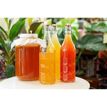 Flip Top Glass Bottle [1 Liter / 33 Fl. Oz.] [Pack Of 4] – Swing Brewing Bottle With Stopper For Beverages, Oil, Vinegar, Kombucha, Water, Soda, Kefir – Airtight Lid & Leak Proof Cap – Clear-Bxl - 6 - 查看 6