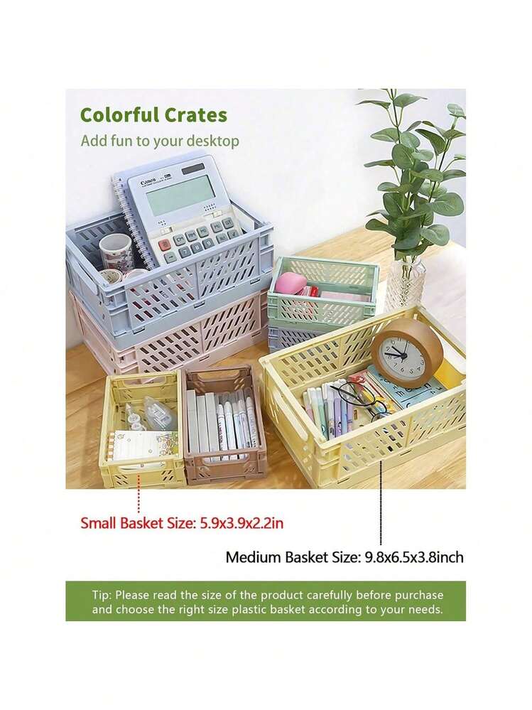 Joivida صندوق تخزين قابل للطي ، صندوق تخزين ، تخزين لغرفة المعيشة المكتب، ديكور غرفة النوم ، صف المكتب والمدرسة ، تخزين المطبخ والأطعمة والأواني ، قابل للطي وللتكديس ، متعدد الألوان، ديكور طاولة رامة ، إكسسوارات العودة إلى المدرسة ، أساسيات سكن الطلاب - متعدد الألوان - مشاهدة 3