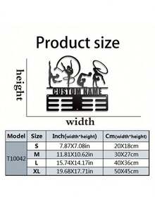 1 buc. Suport de prezentare a medaliilor de gimnastică metalice personalizabile, artă de perete, vitrină personalizată pentru nume pentru gimnaste, suport pentru medalii din fier pentru decor, cadou perfect pentru gimnaste, ușor de instalat