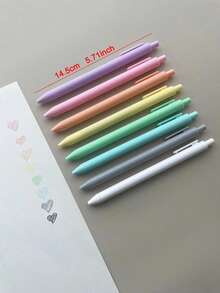 8支/套 柔和色调凝胶墨水笔，橡胶笔杆，触感顺滑，适用于日记、剪贴簿等。 - 彩色 - 查看 4