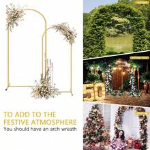 7.2 英尺、6.6 英尺、6 英尺金色金属婚礼拱门背景架、婚礼花园拱门框架、生日派对仪式毕业装饰 - 彩色 - 查看 4