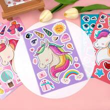 6pcs Make Your Own Unicorn Stickers,Party Favors - DIY Gifts For Girls,Mini Unicorn,Sticker Girls,Party Favor For Girls,Girls Wall Stickers,Girls Nails,Stickers Girl
