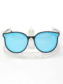 1 件几何图案男士经典复古圆形超大太阳镜，防眩光镜片可阻挡 99.99% 的 UVA 和 UVB 辐射，保护眼睛，过滤阳光反射，外出时保护眼睛免受长期紫外线伤害。优质塑料镜框材质。