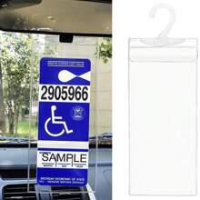 1/2 Pcs Car Handicap Sign Holder, Ultra Clear Disabled Parking Sign Holder, Car Disabled Permit Holder With Large Hook, Universal Car Interior Accessories.