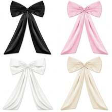 1 szt., czarny, różowy, biały, złoty, duża satynowa kokarda dekoracja na przyjęcie urodzinowe, dekoracja ścienna, odpowiednia dla dziewcząt, kobiet, tło wystroju domu, przyjęcie weselne, przyjęcie z okazji ukończenia szkoły, wieczór panieński