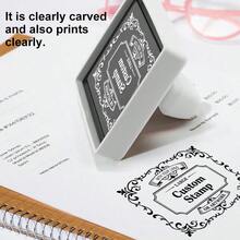 Sellos comerciales personalizados con logotipos personalizados, sellos de diseño único y grande, adecuados para pequeñas empresas y artículos de oficina, tinta negra, material de ABS, de vuelta a la escuela, útiles escolares - 80*105 mm - Ver 4