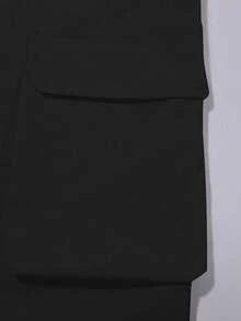 Calça cargo masculina casual com vários bolsos e cordão no tornozelo para atividades ao ar livre - Preto - Ver 6