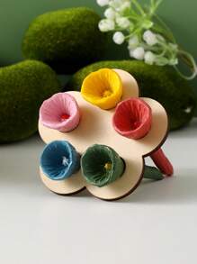 5pcs/Set Colorful Flower & Bee Design Birdbath - Resin Insect Feeder, Attract And Nourish Bees, Suitable For Gardening And Urban Farm Decor