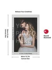 定制 5D DIY 钻石画套装,尺寸可选 - 个性化您的照片、圆形钻石、亚克力工艺、独特的定制照片礼物 - 非常适合家居装饰和情人节 - 彩色 - 查看 78