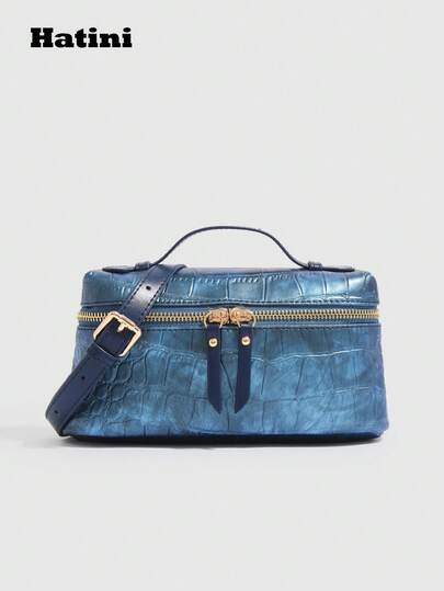 HATINI 1 حقيبة يد مزخرفة بطبعة التمساح من الجلد الاصطناعي ، حقيبة صندوق مريحة أنيقة ، حقيبة كروس مدمجة عصرية ، حقيبة كتف ذات ملمس فاخر للحيوان ، محفظة صغيرة جديدة ، مناسبة للنساء للمكتب والتنقل والمواعدة والتسوق والأنشطة اليومية والسفر والشاطئ ومهرجان الموسيقى والحفلات والزفاف والمدرسة
