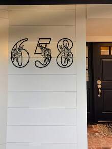 1 件 0-9 可组合花卉数字金属墙饰、金属号码牌、门牌、户外邮箱号码、家居装饰、花园装饰、家庭入口、车库门、商店、工作室装饰、家庭地址号码牌、墙饰、万圣节感恩节、装饰礼物 - 多色3 - 查看 10