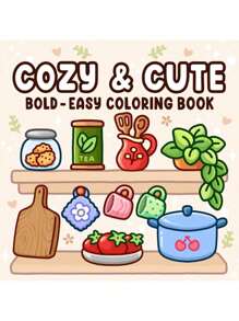 "Cute & Groovy" "Food Drink & Sweets" "Cozy & Cute" "Comfy Patterns" | Puzzle & Stress Relief | Adult Coloring Book | Features Simple Adorable Pet Illustrations And Cozy Scenes Of Daily Items, Dessert Baking, Cute Drinks, Etc. | Exquisite Patterns With Clear Lines. Coloring Book | Perfect As Father's Day, Graduation Season, And Children's Birthday Gifts.,Back To School,School Supplies