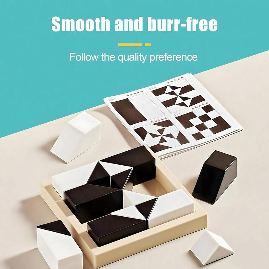 Educational Hiding Blocks Puzzle For Ages 3+ - Brain - Boosting 2 - Player Challenge With 370 Question Cards