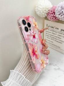 花朵奶油图案芙蓉印花链条装饰手机壳适用于 14、14 Pro、14 Pro Max、13、13 Pro Max、11、11 Pro Max、12、12 Pro、12 Pro Max、13 Pro、卡通、15 Pro Max，适用于 15、15 Pro、16、16 Pro、16 Pro Max，高端保护性手机壳防水防震防摔防刮