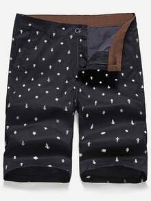 Men's Shorts Summer Casual Shorts,With Slant Pockets Graphic Colorful Work,Summer,Vacation - 黑色 - 查看 1