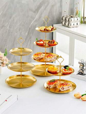 1 Set 304 Stainless Steel Cake Stand / Tray