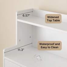 3 Tier Adjustable Freestanding Storage Cabinet, Double Open Storage, Bathroom Storage Cabinet, Bathroom Decor, Kitchen Decor - White - View 10