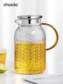 1 pièce Bouteille d'eau froide en verre borosilicaté de haute qualité, bouteille d'eau froide domestique, bouteille d'eau chaude haute température, pot à boisson d'été - Bouteille d'eau à motif de haricot - Voir 1