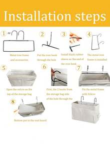 Bedside Organizer - Hanging Bedside Storage Basket With Large Pockets And Hooks, Canvas Multi-Function Organizer For Bunk Beds, Dorm Rooms, Hospital Beds, And Small Apartment - Multicolor - View 7