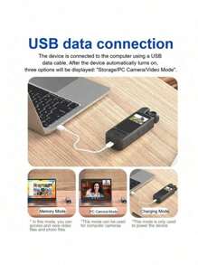 1pc Portable Video Conference Recorder, Equipped With A 180° Rotating High-Definition Night Vision Camera. It Has Functions Such As Motion Detection, Loop Recording, And Ultra-Long Standby Time, And Supports Audio And Video Synchronization. Suitable For Outdoor Video Shooting While Cycling, It Is Lightweight And Easy To Carry, Making Conference Recording Burden-Free.