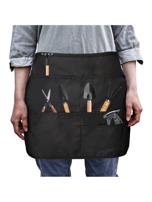 [Tablier en polyester] Tablier en polyester imperméable et réglable | Polyvalent avec poches, convient pour le jardinage, la cuisine et le travail artisanal