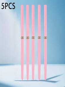 1 套美甲勾线笔，5 支美甲彩绘笔，适用于持久凝胶美甲设计，彩绘工具让您自由 DIY 美甲图案，易于使用。 - 淺粉色 - 查看 2