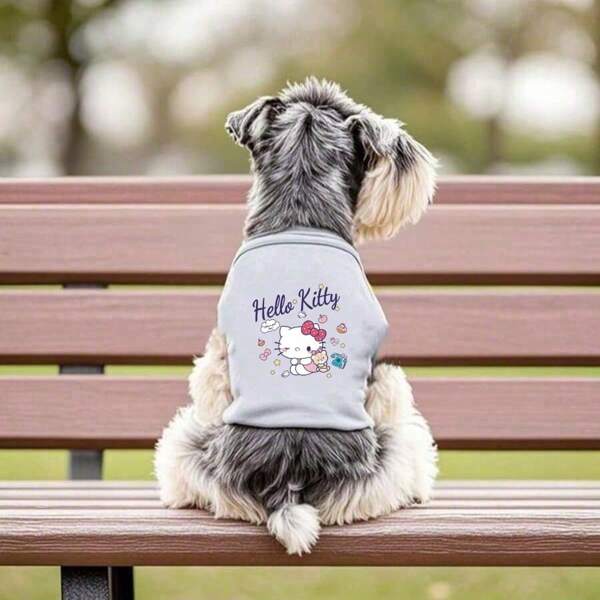 Sanrio 1pc Pet Vest Hello Kitty Printed Sleeveless T-Shirt New Cat And Dog Round Neck Vest