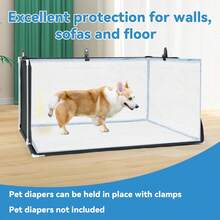 MABOZOO Dog Pee Pad Holder With High Walls, Foldable Dog Litter Box Pee Shields Indoor Dog Potty Small And Medium Dogs, No Spill Pee Pad Holder Tray Dogs Work (33.8*28*17.7in). Patent Pending - 34x28x17.7in - View 5