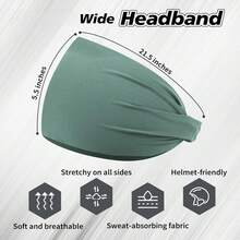 Wide Headbands For Men, Men's Headbands For Long Hair, Head Bands For Men For Workout, Running, Baseball, Football, Tennis, Basketball, Softball, 8 Pieces - 1 - View 2