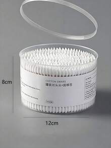 一盒500支双头卫生高品质清洁棉签，带木棒 - 含透明收纳盒，可用于日常清洁、艺术手工、化妆棉清洁，也适用于宠物 - 多用途 - 彩色 - 查看 7