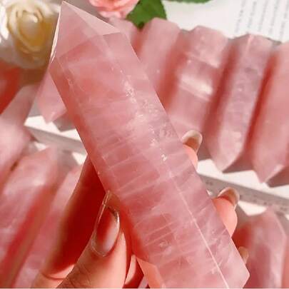 Gorgeous Rose Quartz Crystal Tower Single Point Energy Stone For Meditation, Home Decor & Gift Collection