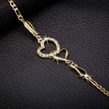 1 pieza Pulsera de mujer con forma de corazón hueco de de moda
