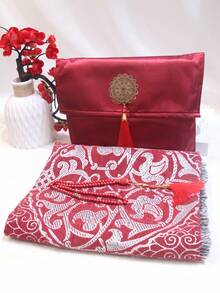 3pcs Set Silk Striped Rug Mat, Portable Travel Blanket 70*110cm, Gift Carpet