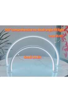 1PC 14-Inch/20-Inch Acrylic Nail Lighting Lamp, Semi-Circular Nail And Beauty Lighting Desk Lamp, LED Lighting Desk Lamp, USB-Powered, Suitable For Commercial Nail Lighting, Beauty Lighting Lamps, White/Pink.