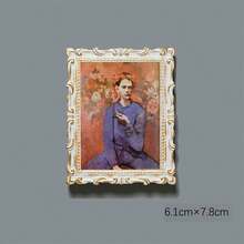 1 件世界著名绘画灵感冰箱贴 - 梵高自画像、向日葵、星夜、鸢尾花、麦田、柏树、毕加索之梦、树脂冰箱贴纸、旅行纪念品、家居装饰、送给朋友的礼物、荷兰纪念品、花瓶、咖啡壶、水果 - 多色 - 查看 30