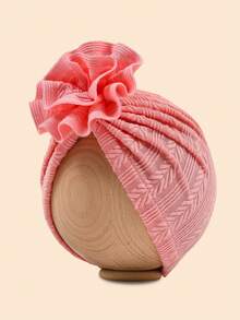 6 Stücke/Packung Baby Beanie Mützen mit Blumen- und Weizenmustern, sehr elastisch & weich, geeignet für Innen- und Außenbereich