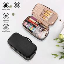 Local Delivery-OCHEAL Small Cosmetic Bag,Portable Cute Travel Makeup Bag For Women And Girls Makeup Brush Organizer Cosmetics Pouch Bags - 01-黑色 - 查看 4