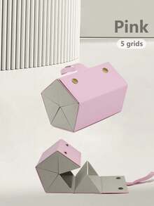 1pc Fashion Multi-Grid Glasses Case, Simple Sunglasses And Prescription Glasses Storage Box, Large Capacity Foldable Eyeglass Case